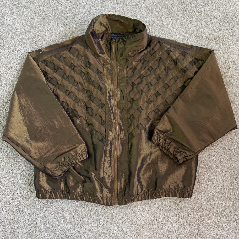 Vintage Mureli Windbreaker Jacket Womens Medium Brown Quilted Full Zip Lined